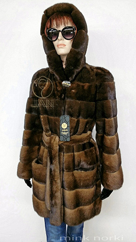 Kabát, norková kožušina, norok